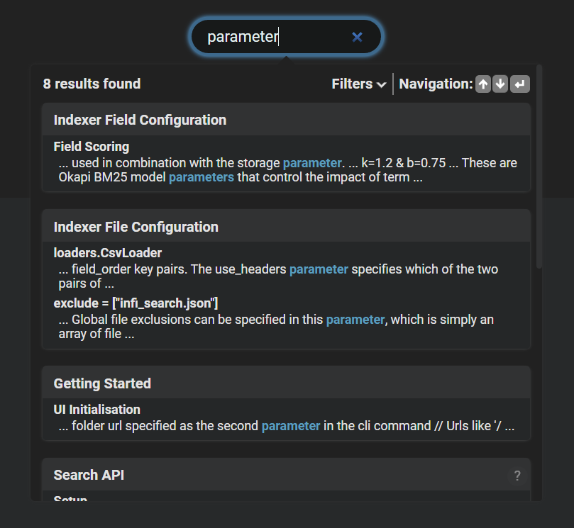Preview of dark theme (dropdown)
